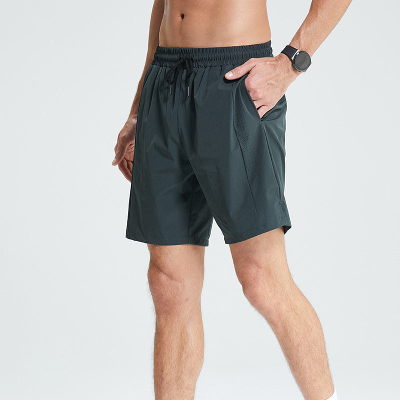 Quick-Drying Breathable Cooling Mid-thigh Shorts Gray