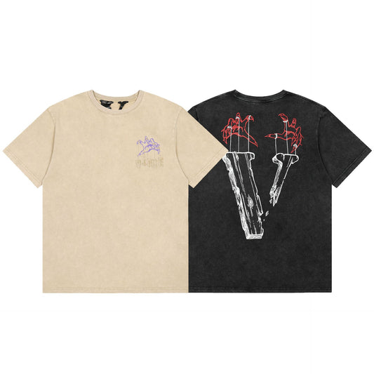VLONE Black/Beige Cotton T-shirt