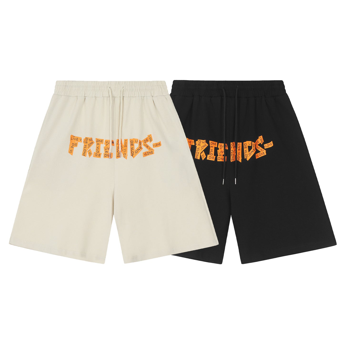 VLONE Black/Beige Cotton Shorts
