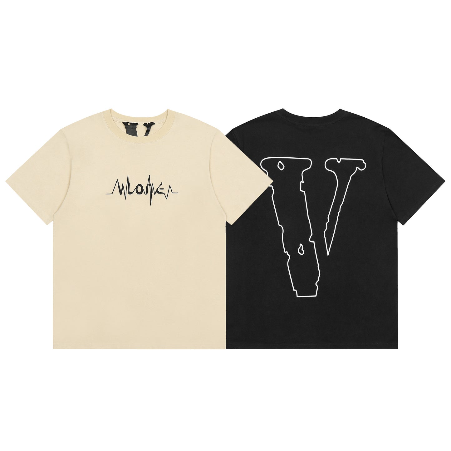 VLONE Black/Beige Cotton T-shirt