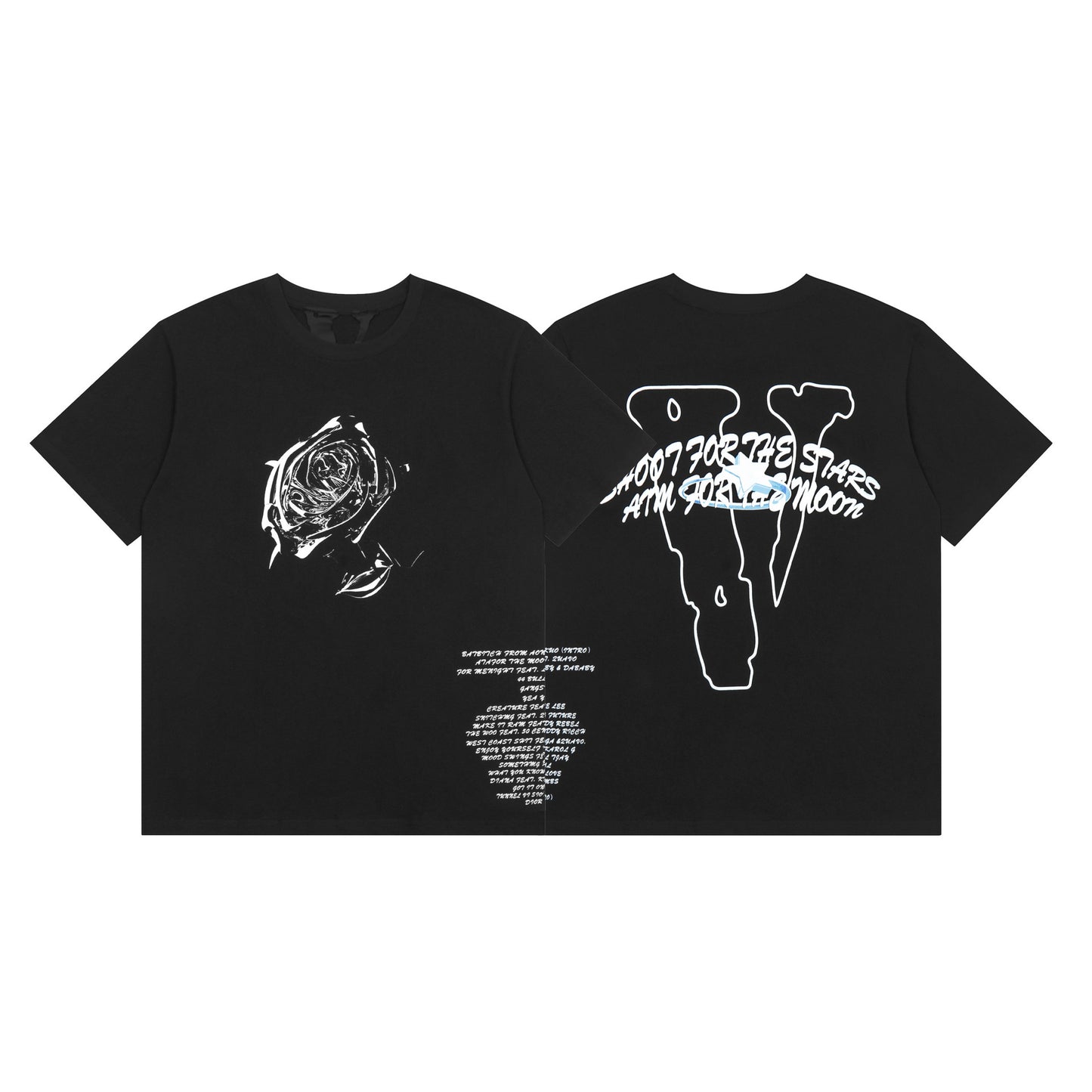 VLONE Rose Black Cotton T-shirt