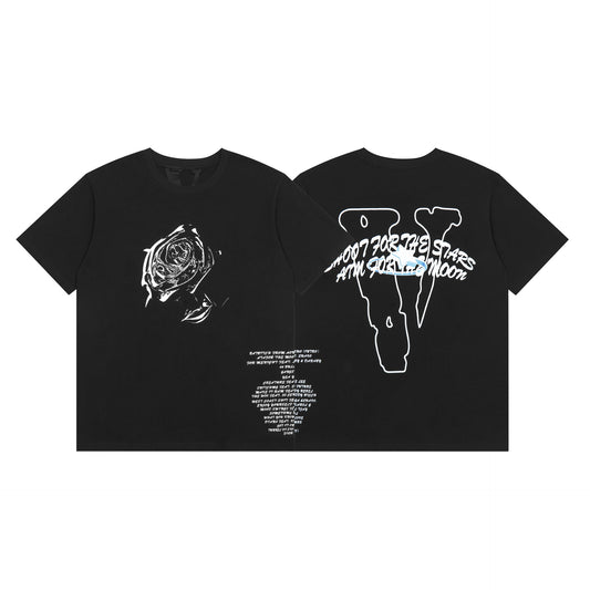 VLONE Rose Black Cotton T-shirt