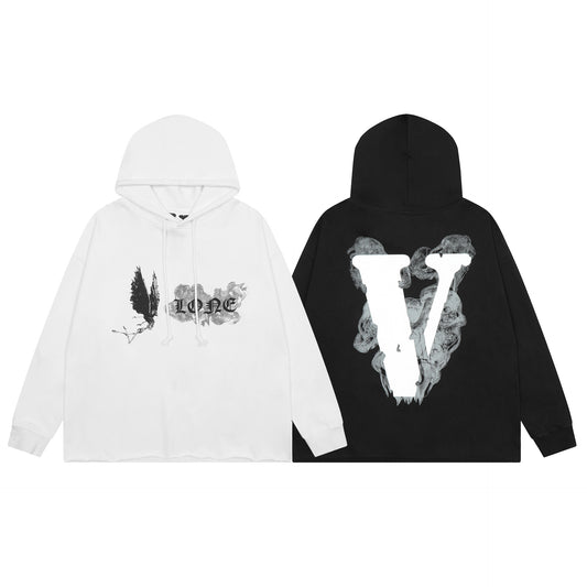 VLONE Black/White Cotton Hoodie
