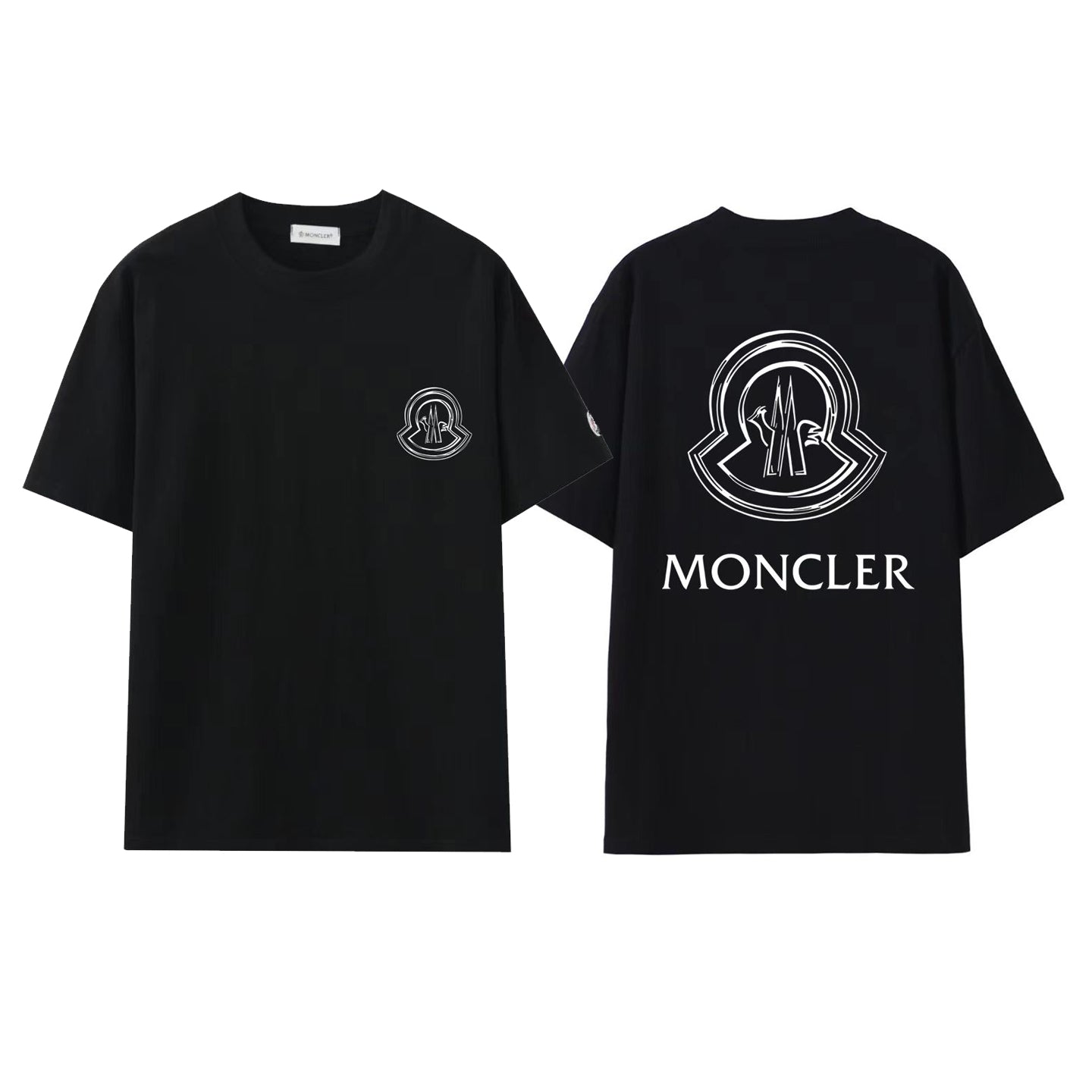Moncler Black/White Cotton T-shirt