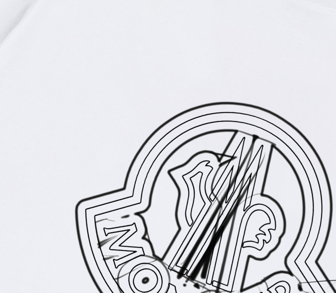 Moncler Black/White Cotton T-shirt