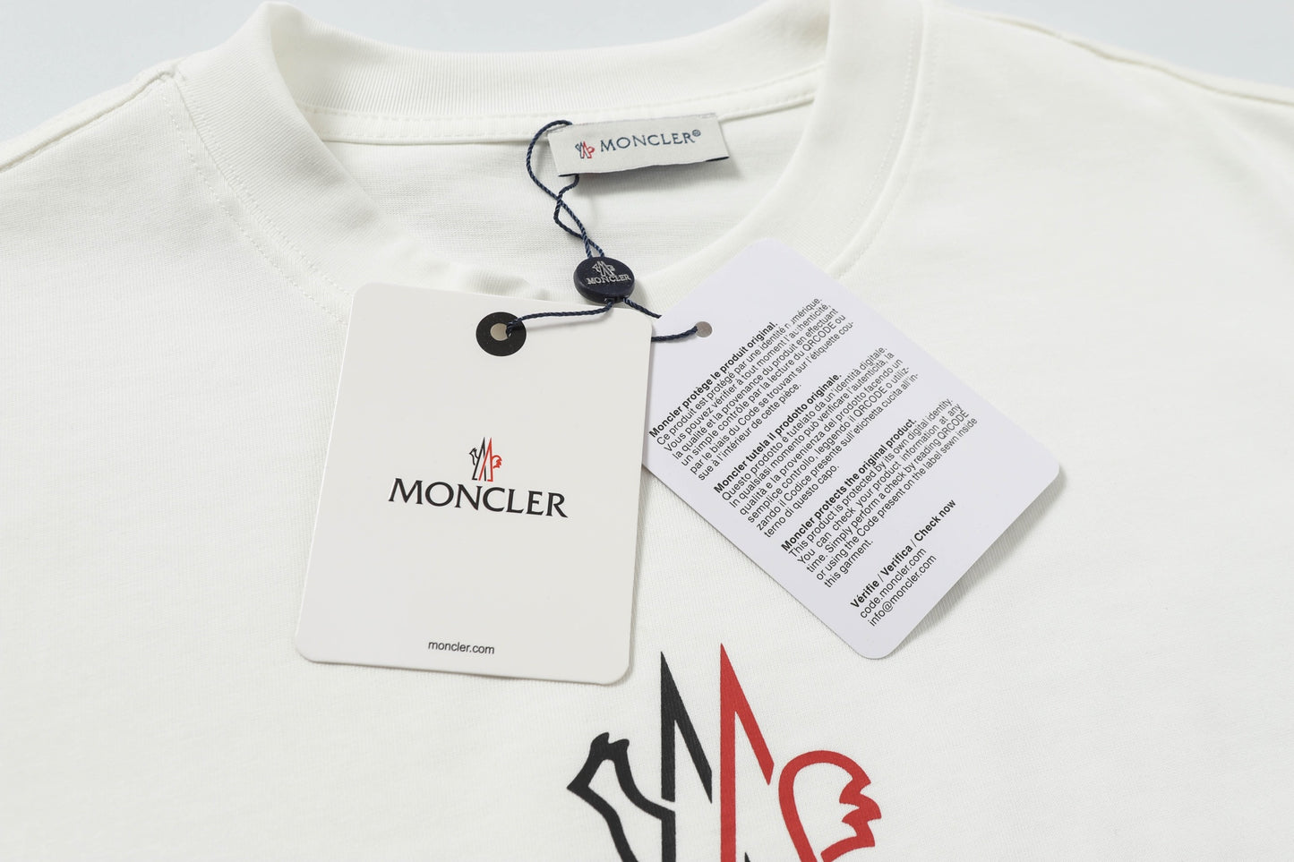 Moncler Black/White Cotton T-shirt