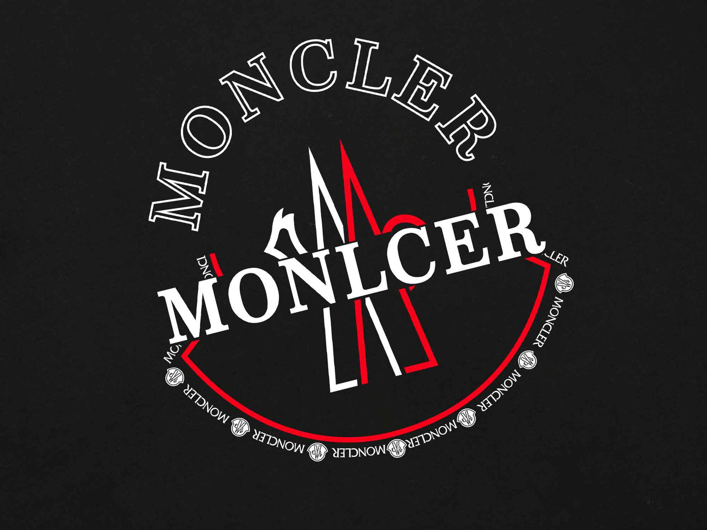 Moncler Black/White Cotton T-shirt