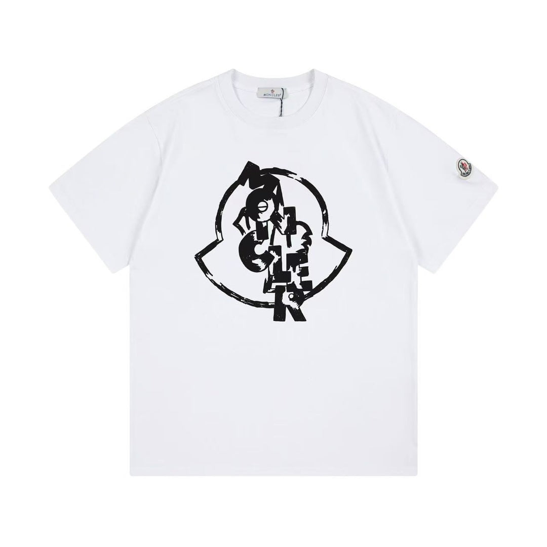Moncler Black/White Cotton T-shirt