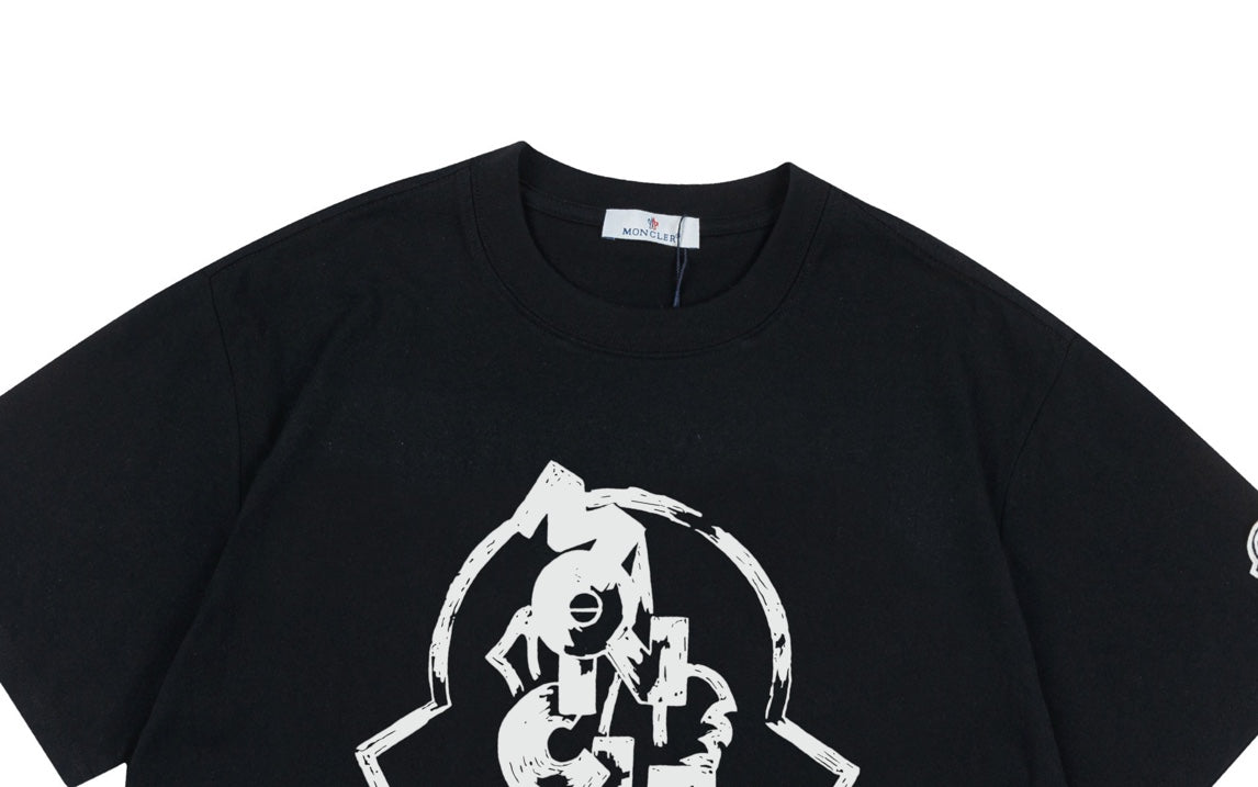 Moncler Black/White Cotton T-shirt