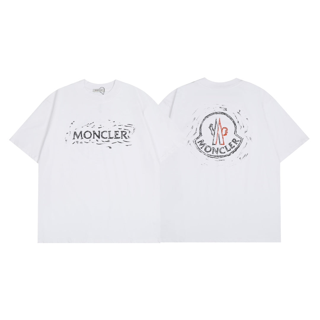 Moncler Black/White Cotton T-shirt