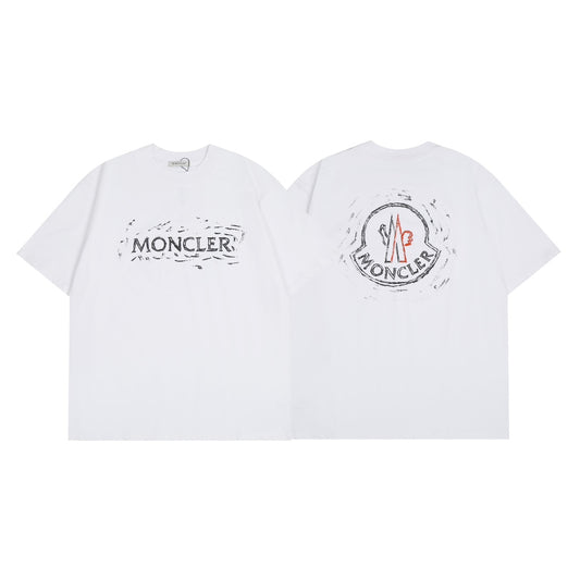 Moncler Black/White Cotton T-shirt