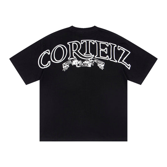 Corteiz Black/White Cotton T-shirt