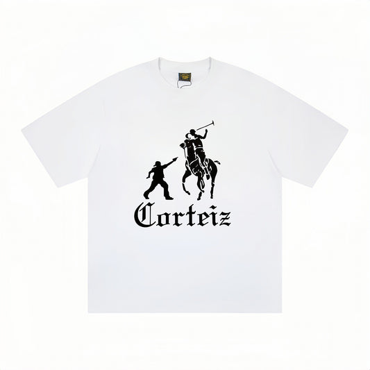Corteiz Black/White Cotton T-shirt