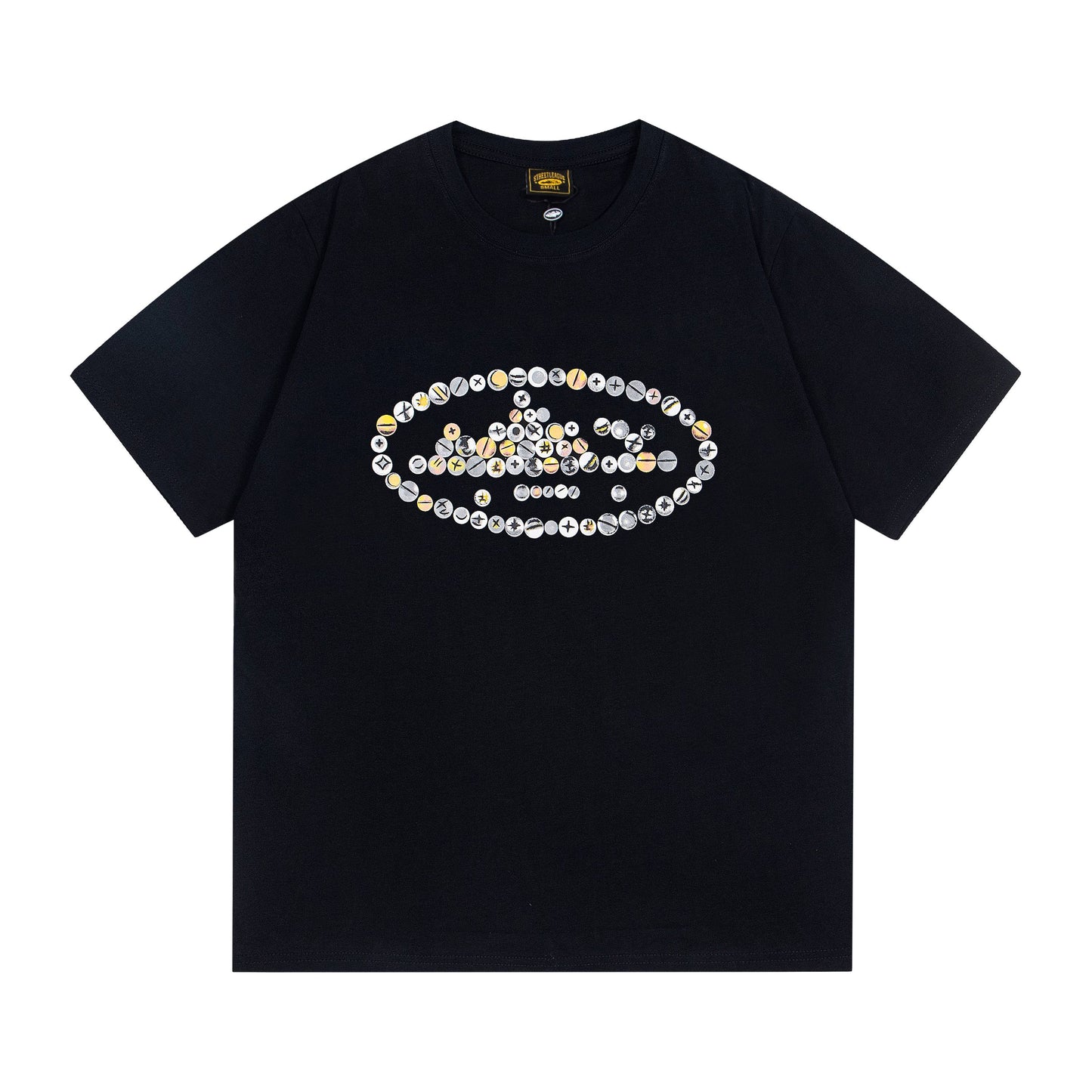 Corteiz Black/White Cotton T-shirt